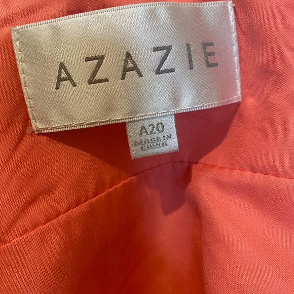 Azazie Watermelon Coral Bridesmaid Prom Long Dress Plus Size 20 - Picture 10 of 16